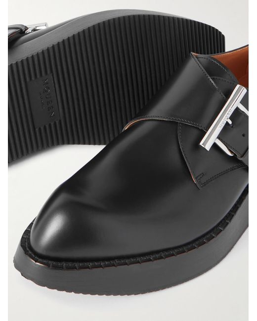 ALEXANDER MCQUEEN Size 9 Black Leather Monk Strap Loafers 29371290_58499533_322.jpg main image 3
