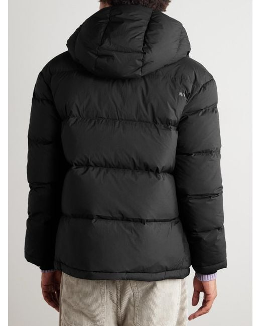 NN07 Black Matthew 8245 Quilted Padded Recycled-shell Hooded Jacket for men