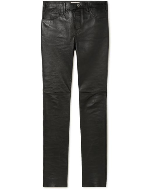 CELINE HOMME Slim-fit Leather Trousers in Black for Men - Lyst