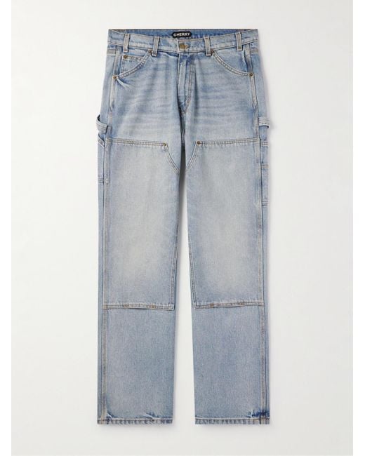 CHERRY LA Blue Wide-leg Panelled Jeans for men