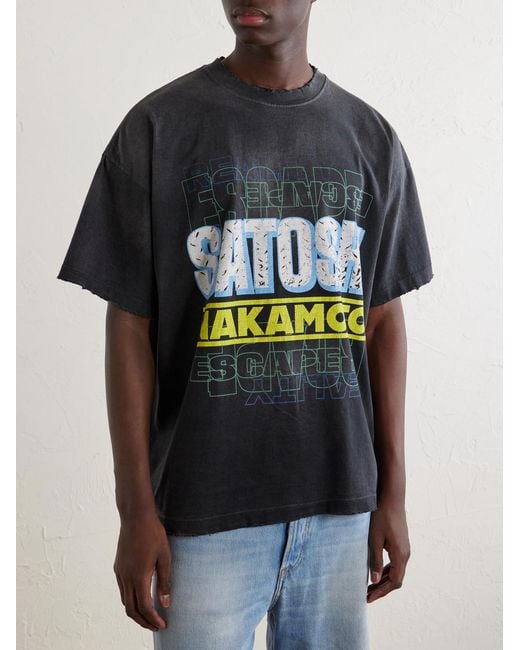 Satoshi Nakamoto Gray Escape Reality Logo-Print Cotton-Jersey T-Shirt for men