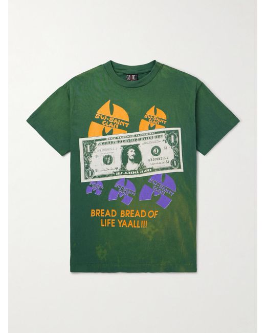 SAINT Mxxxxxx Green Sean Wotherspoon Printed Cotton-jersey T-shirt for men