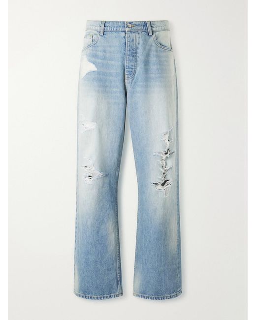 NAHMIAS Blue Wide-leg Distressed Jeans for men