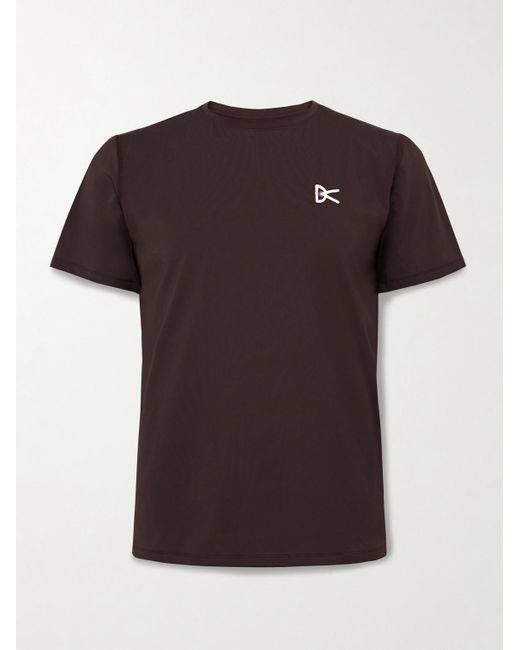 District Vision Brown Deva-Tech Logo-Print Stretch-Jersey T-Shirt for men