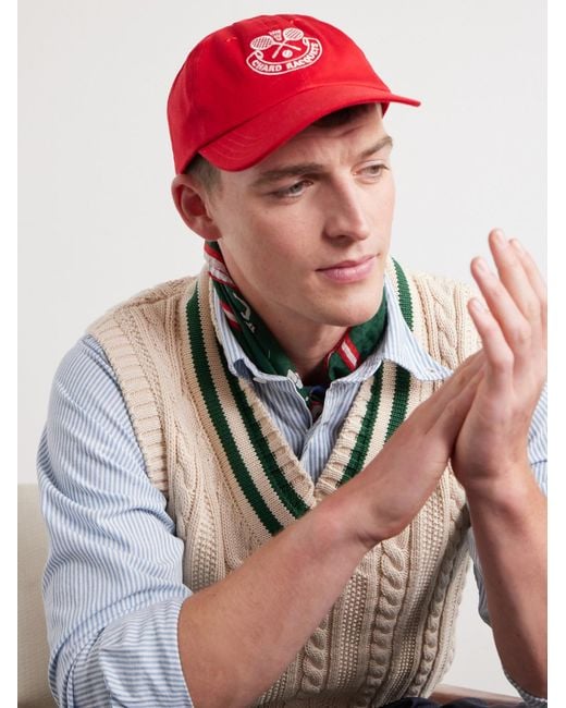 Drake's Embroidered Cotton-Twill Cap for men