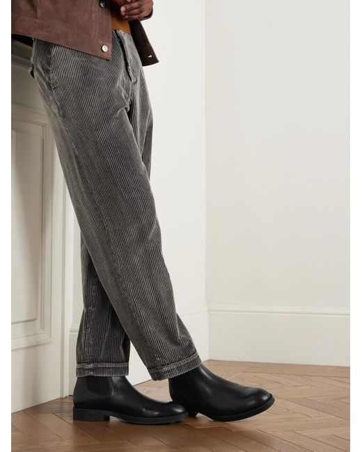Tod's Black Leather Chelsea Boots for men