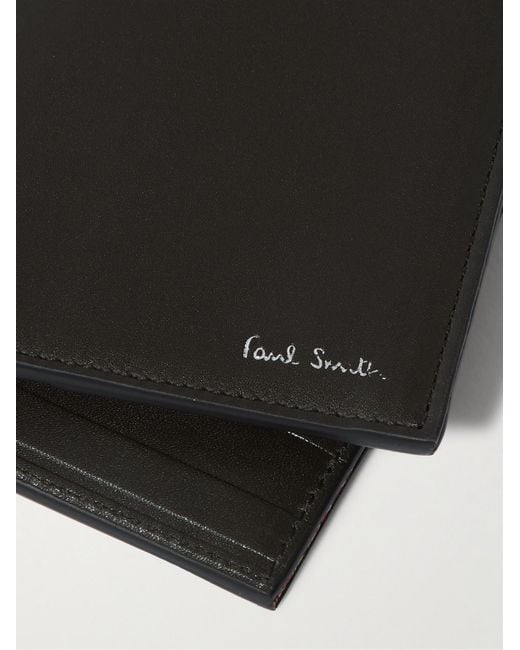 Paul Smith Aufklappbares Portemonnaie aus geprägtem Leder in Black für Herren