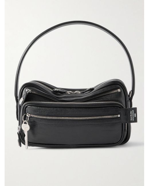 Camero Small Textured-Leather Messenger Bag di Acne in Black da Uomo