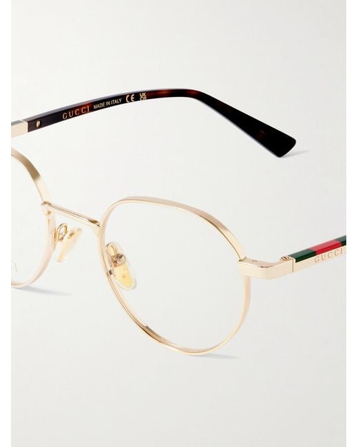 Gucci Natural Round-Frame-Tone Optical Glasses for men