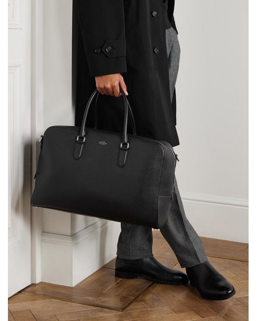 Ludlow Leather Weekend Bag di Smythson in Black da Uomo