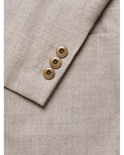 NN07 Natural Jordin 10027 Double-Breasted Linen And Wool-Blend Suit Jacket for men