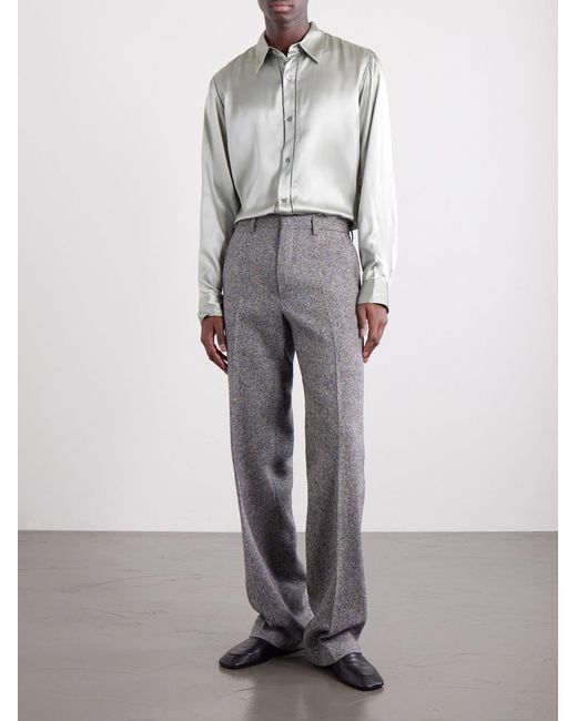 Dries Van Noten Gray Panvel Straight-leg Wool-twill Trousers for men