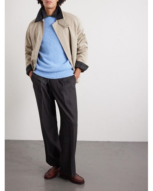 Virgin Wool Sweater di William Lockie in Blue da Uomo