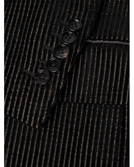 Tom Ford Black Dyllan Metallic Striped Cotton-Blend Velvet Tuxedo Jacket for men