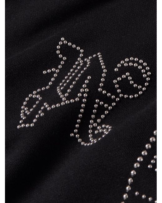 Palm Angels Black Logo-embellished Cotton-jersey Sweatpants for men