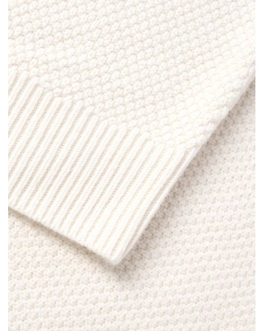 A.P.C. Natural Thomas Logo-Appliquéd Honeycomb-Knit Virgin Wool Sweater for men