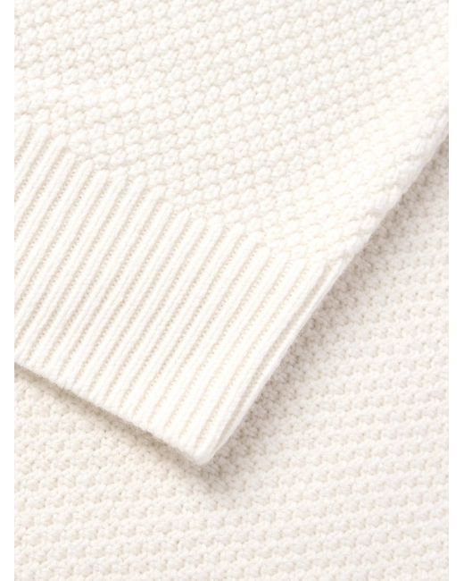 A.P.C. Natural Thomas Logo-Appliquéd Honeycomb-Knit Virgin Wool Sweater for men