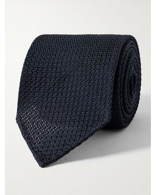 Cravatta in grenadine di seta di Drake's in Blue da Uomo