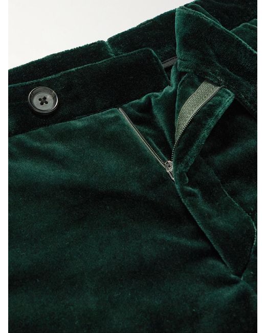 Oliver Spencer Black Fishtail Slim-Fit Cotton-Velvet Suit Trousers for men