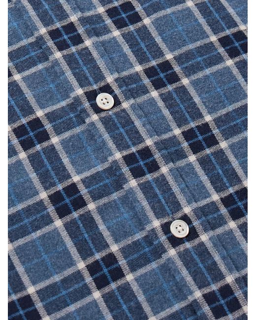 Hartford Blue Paul Checked Cotton-Flannel Shirt for men
