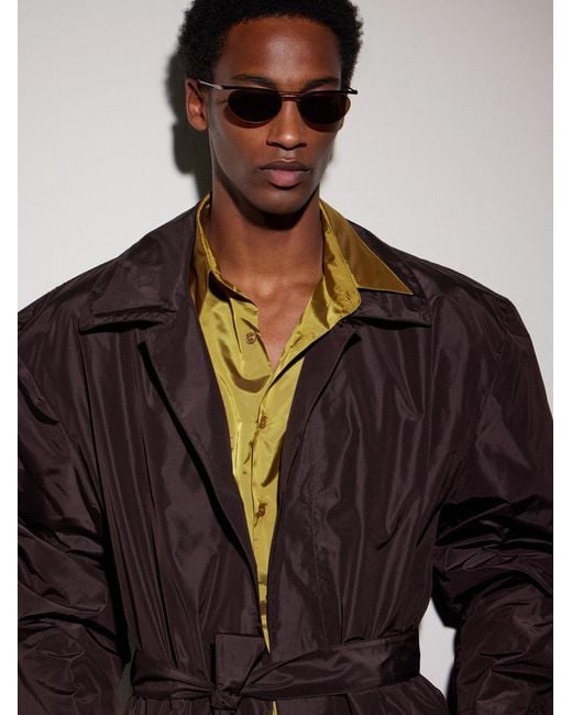 Saint Laurent Natural Round-frame Silver-tone Sunglasses for men
