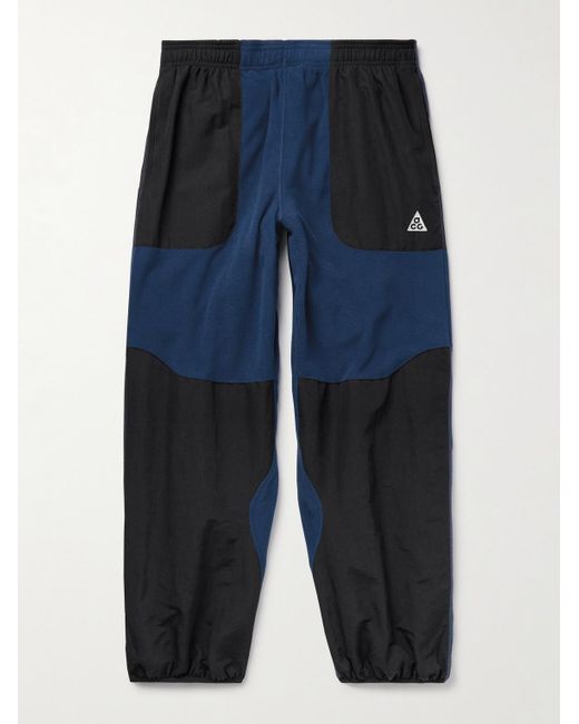Nike Blue Acg Wolf Tree Panelled Polartec Fleece And Nylon Sweatpants for men