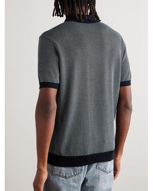 Mr P. Gray Honeycomb-knit Organic Cotton Polo Shirt for men