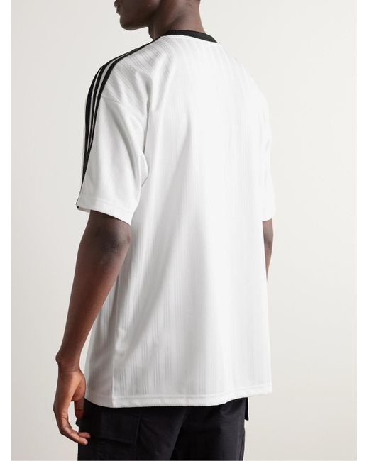 Adidas Originals White Adicolor Logo-print Recycled-piqué T-shirt for men