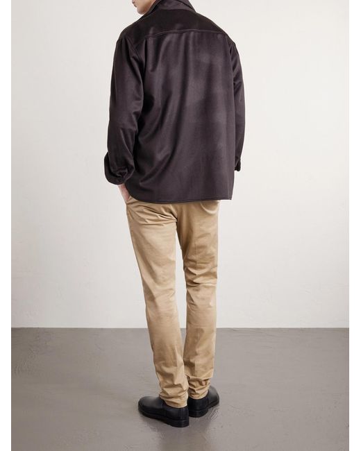 Slowear Natural Slim-fit Tapered Stretch-cotton Gabardine Trousers for men