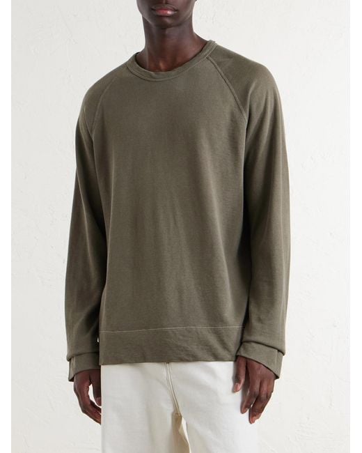 James Perse Green Cotton-jersey Sweatshirt for men