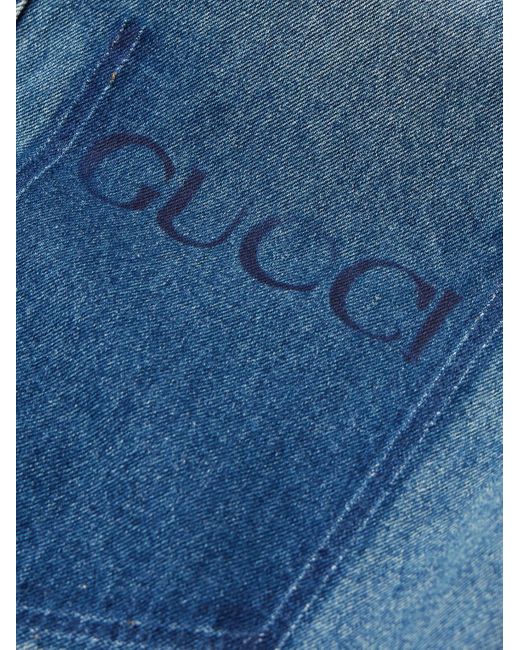 Gucci Blue Oversized Washed Denim Shirt for men