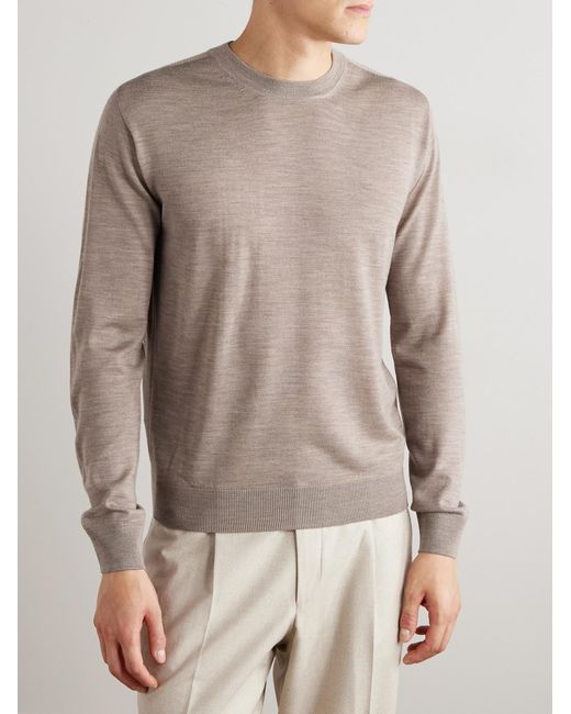 Canali Gray Merino Wool Sweater for men