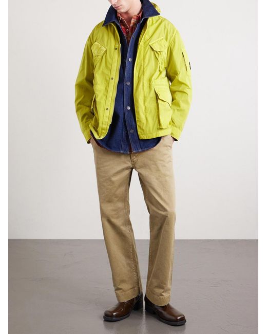 C P Company Yellow Garment-dyed Chrome-r Shell Field Jacket for men