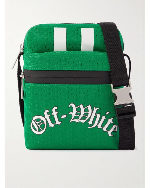 Off-White c/o Virgil Abloh Umhängetasche aus Mesh mit Logoprint in Green für Herren