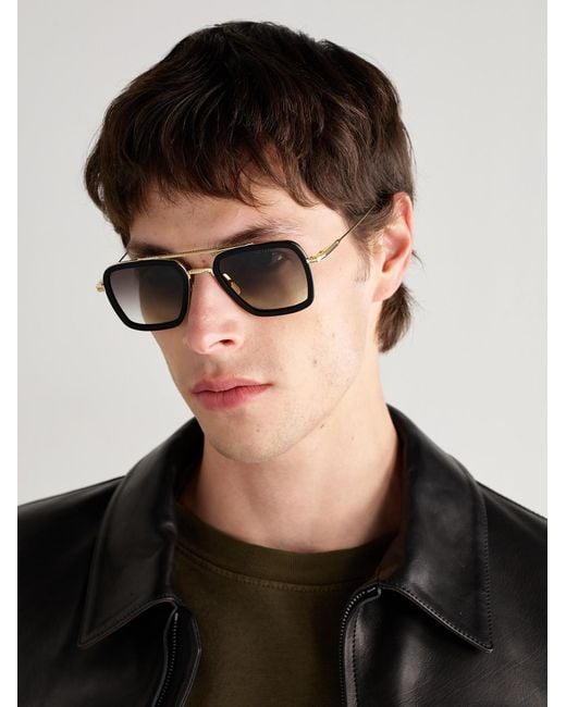 Aviator-Style-Tone And Acetate Sunglasses di Dita Eyewear in Metallic da Uomo