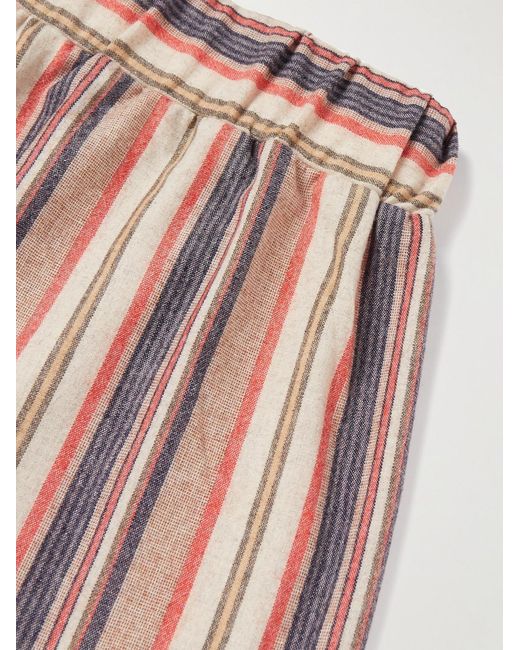 The Elder Statesman Pink Striped Cashmere-Blend Flannel Trousers for men