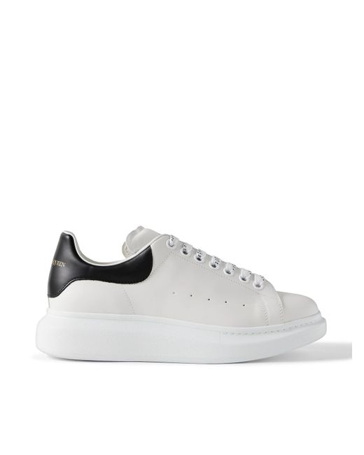 Alexander McQueen White Exaggerated-Sole Leather Sneakers for men