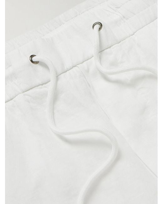 James Perse Gerade geschnittene Hose aus Leinen mit Kordelzugbund in Stückfärbung in White für Herren
