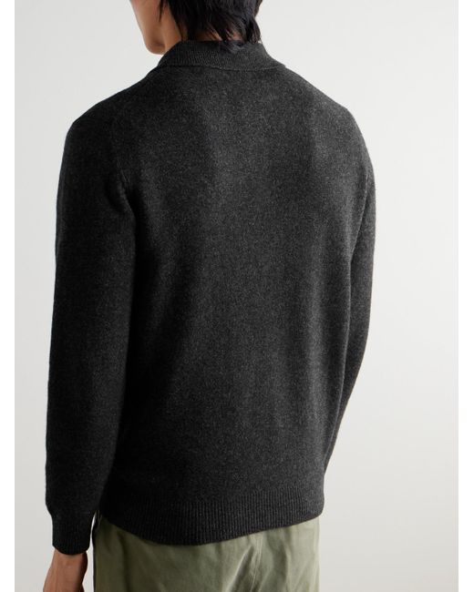 Beams Plus Black Wool Polo Shirt for men