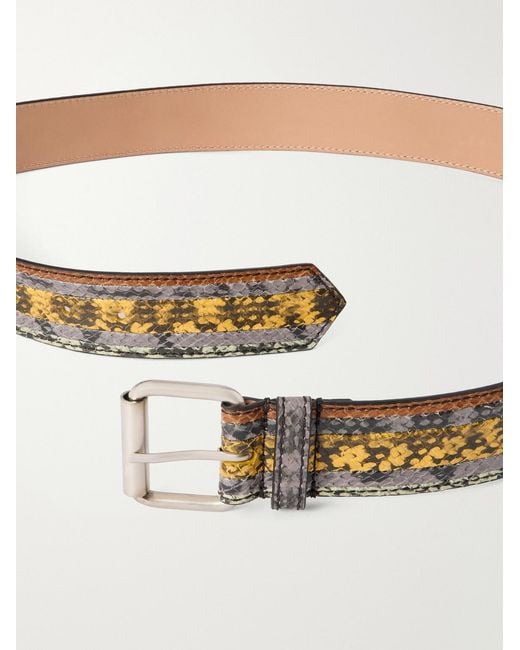 Dries Van Noten Multicolor 3Cm Patchwork Snake-Effect Leather Belt for men