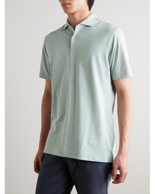 Peter Millar Blue Albatross Pima Cotton-blend Piqué Polo Shirt for men