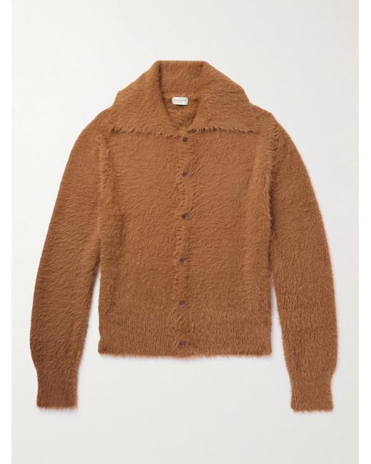 Dries Van Noten Brown Brushed-knit Cardigan for men