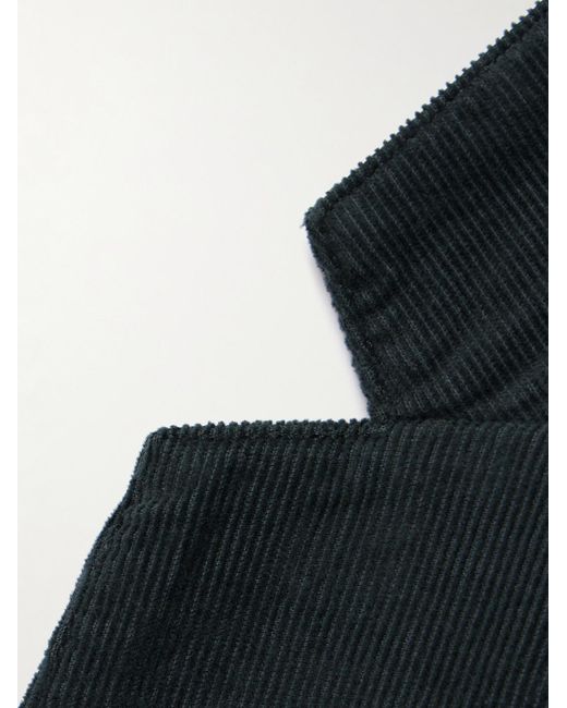 Mr P. Black Garment-dyed Stretch Organic Cotton-needlecord Blazer for men
