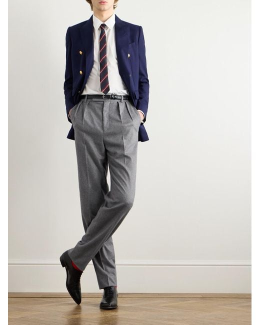 Céline Gray Keith Tapered Pleated Cashmere-Flannel Trousers for men
