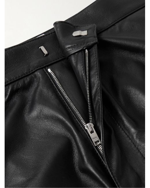 Bottega Veneta Black Layered Wide-leg Leather Trousers for men