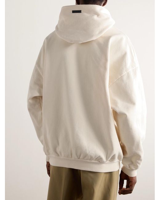 Fear Of God Natural Logo-Appliquéd Cotton-Jersey Hoodie for men