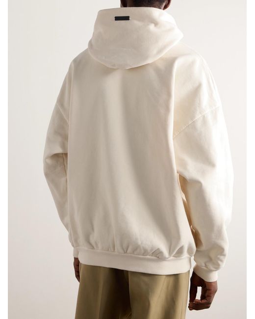 Fear Of God Natural Logo-appliquéd Cotton-jersey Hoodie for men