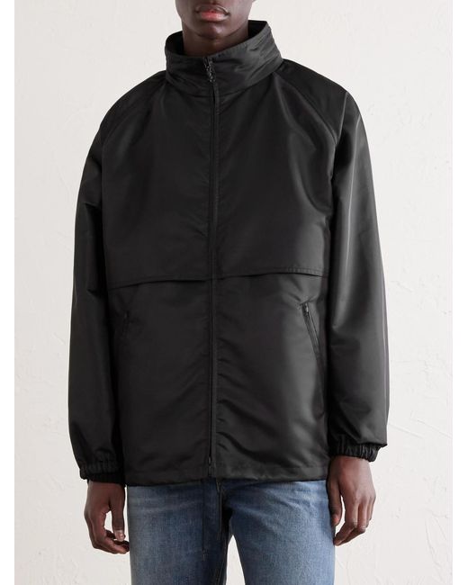 Saint Laurent Black Leather-trimmed Shell Jacket for men