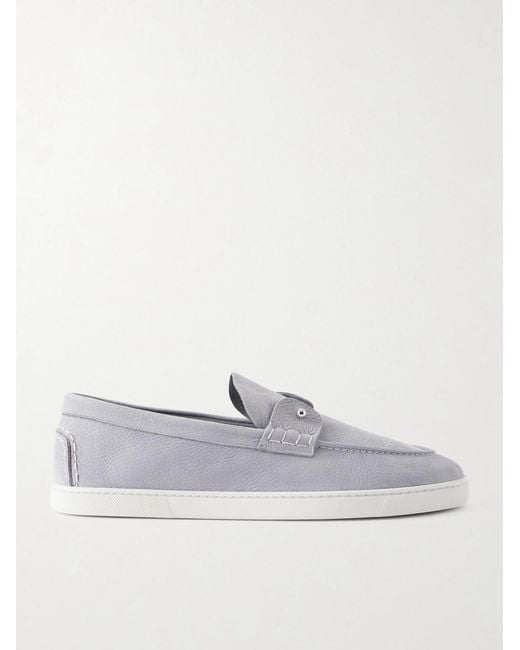 Christian Louboutin White Chambeliboat Full-Grain Leather Loafers for men