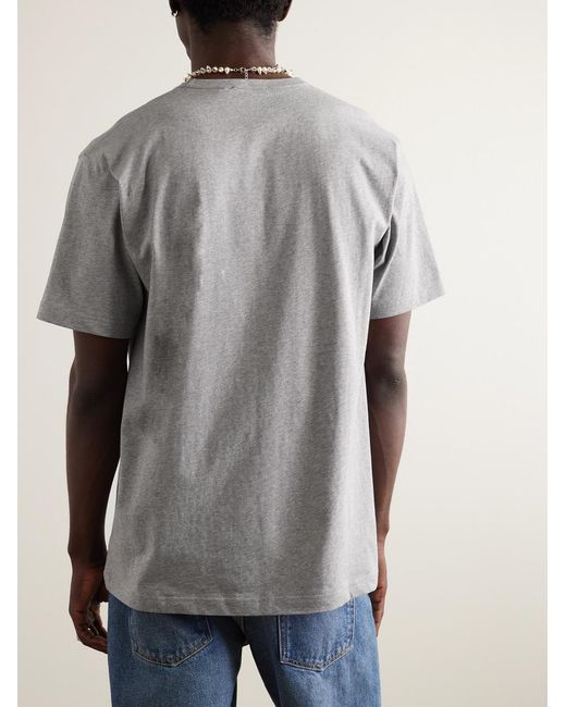 Acne Gray Nash Logo-Appliquéd Cotton-Jersey T-Shirt for men